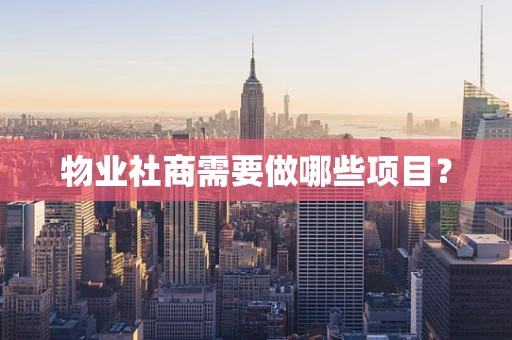 物业社商需要做哪些项目？
