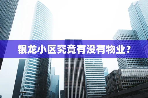 银龙小区究竟有没有物业？