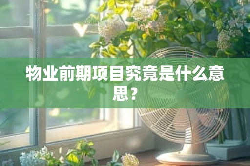 物业前期项目究竟是什么意思？