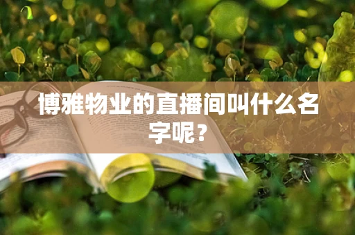 博雅物业的直播间叫什么名字呢？