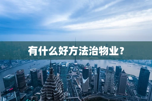 有什么好方法治物业？