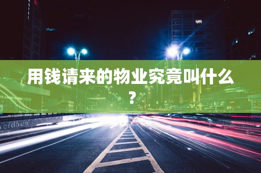 用钱请来的物业究竟叫什么？