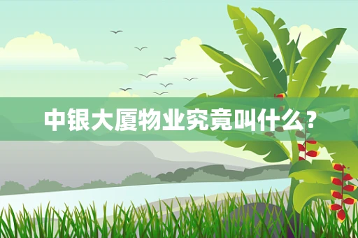 中银大厦物业究竟叫什么？
