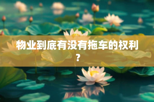 物业到底有没有拖车的权利？