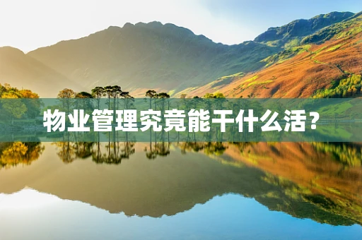 物业管理究竟能干什么活？
