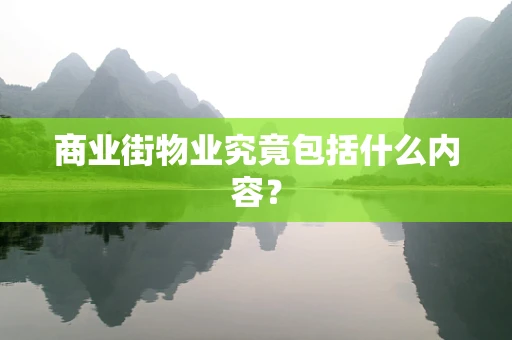商业街物业究竟包括什么内容？