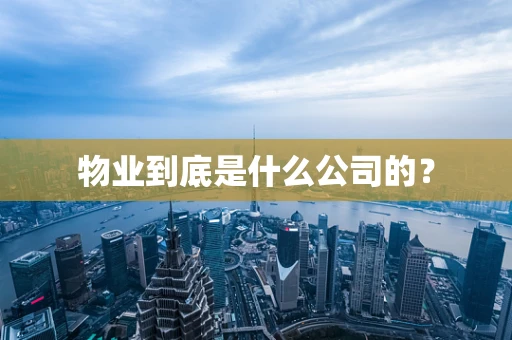 物业到底是什么公司的？