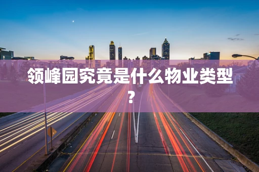 领峰园究竟是什么物业类型？