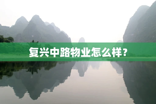 复兴中路物业怎么样？