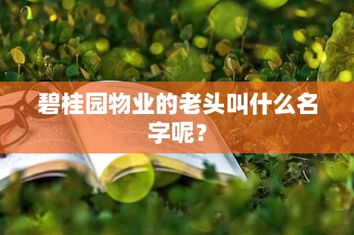 碧桂园物业的老头叫什么名字呢？