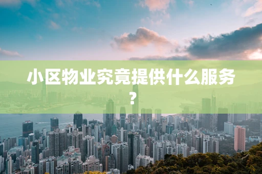 小区物业究竟提供什么服务？