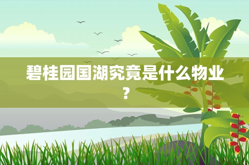 碧桂园国湖究竟是什么物业？