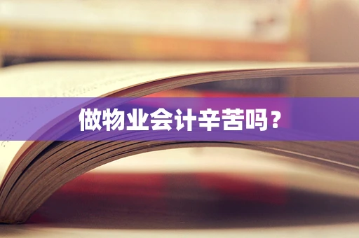 做物业会计辛苦吗？