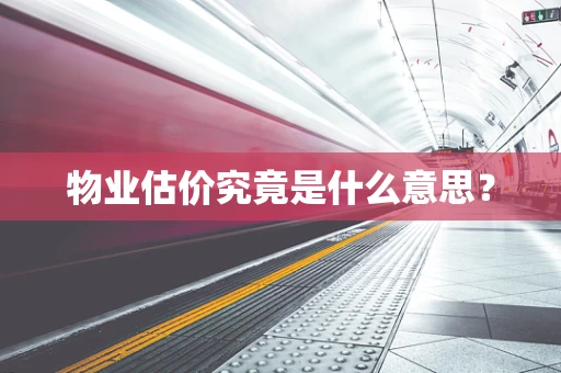 物业估价究竟是什么意思？