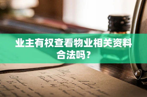业主有权查看物业相关资料合法吗？