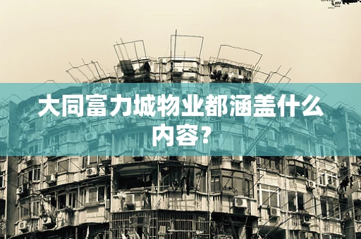 大同富力城物业都涵盖什么内容？