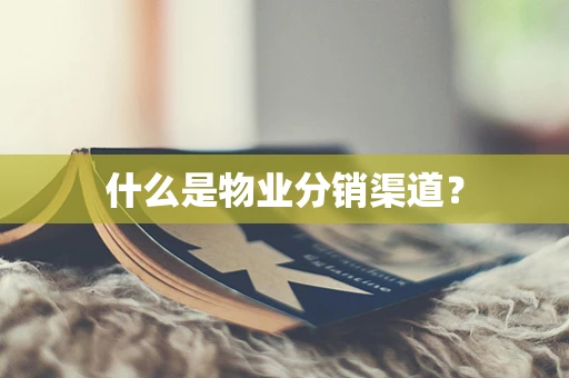 什么是物业分销渠道？