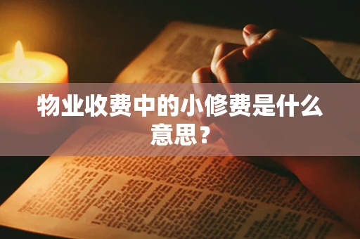 物业收费中的小修费是什么意思？
